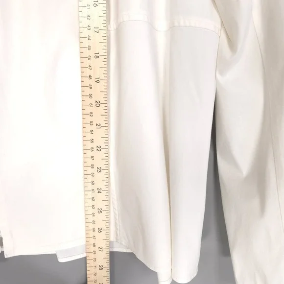 LAFAYETTE 148 Ivory Zip Front Classic Blouse Long Sleeve Stretch Top 22W - Picture 7 of 8